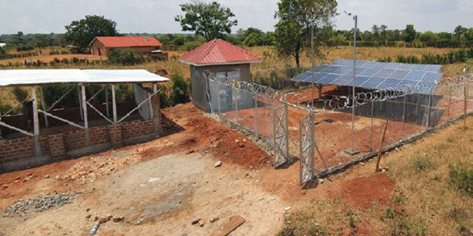 A solar powered system installed by technicians at a dairy farm in Gomba. In order to manage the high fuel prices, dairy farmers can opt for solar systems