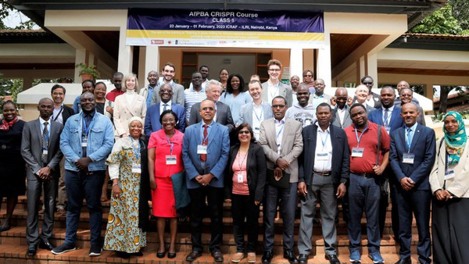 Participants, instructors, and organizers of the African Plant Breeding Academy's first course on using the CRISPR gene editing technique for regionally important crops gathered in January for the course's first two-week session in Nairobi, Kenya. Allen Van Deynze of the UC Davis Department of Plant Sciences is the organizer of the course and one of the instructors, second row, third from right. (Courtesy CIFOR-ICRAF)